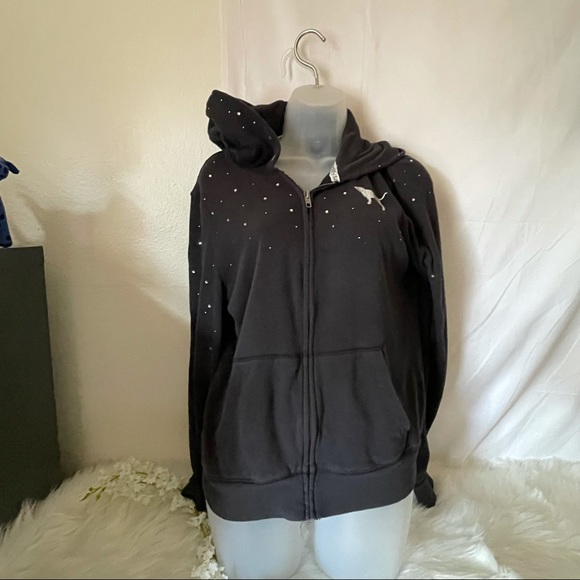 PINK Victoria's Secret Tops - PINK VS BLING FULL ZIPPER HOODIE